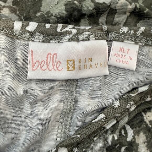 Belle by Kim Gravel Dress Soft Knit Spandex Vibrant Print Lounge Midi Tall | XLT - Picture 4 of 9